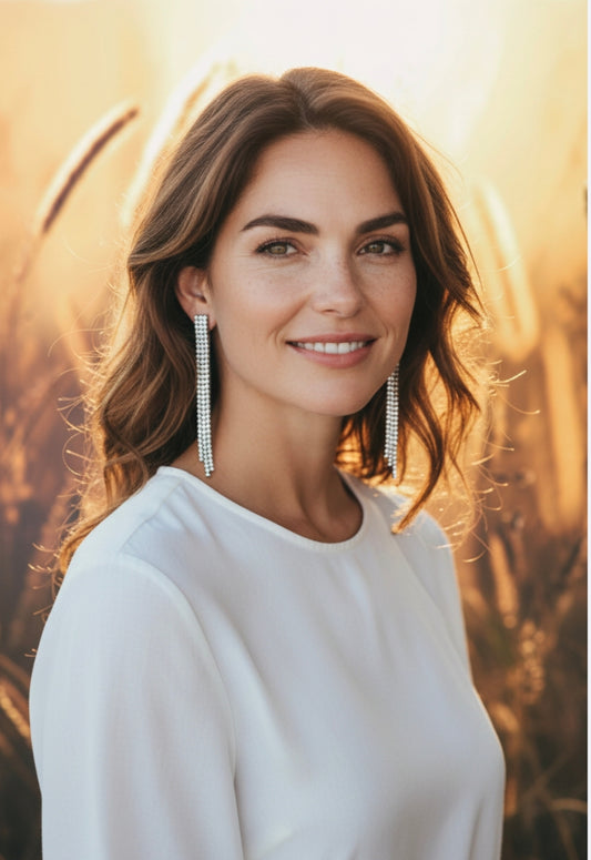 ORECCHINI STRASS BIANCHI PENDENTI