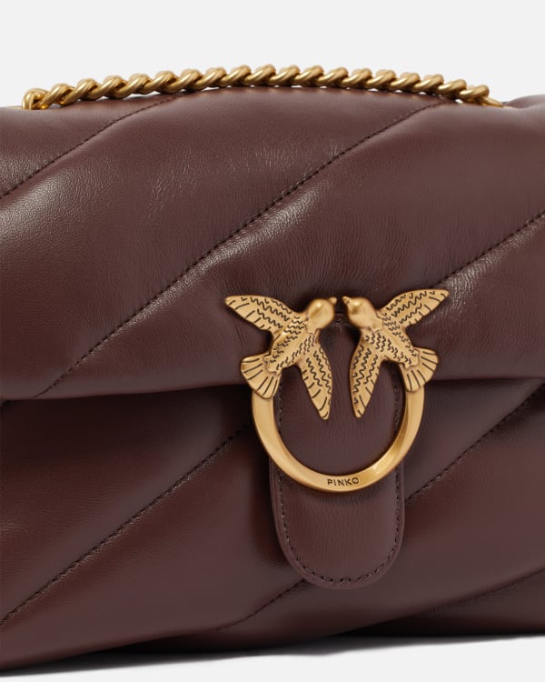 PINKO Borsa a tracolla media Love Bag Puff in nappa trapuntata con catena