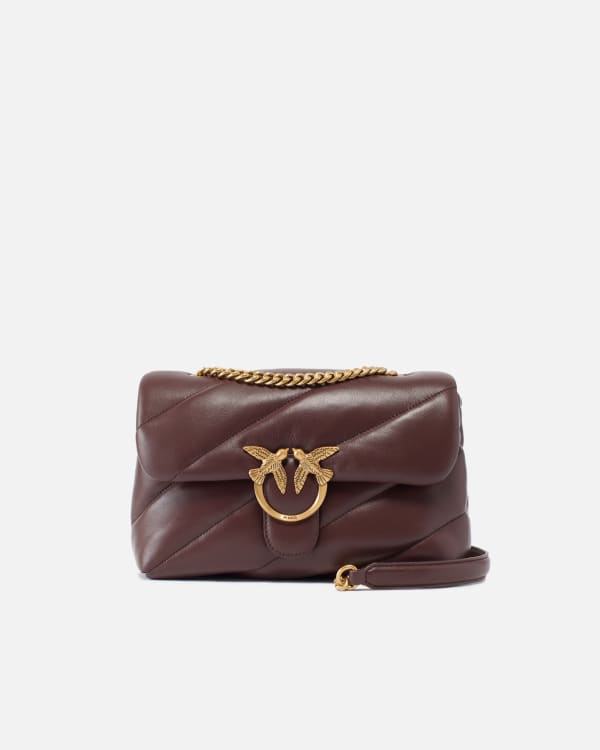 PINKO Borsa a tracolla media Love Bag Puff in nappa trapuntata con catena