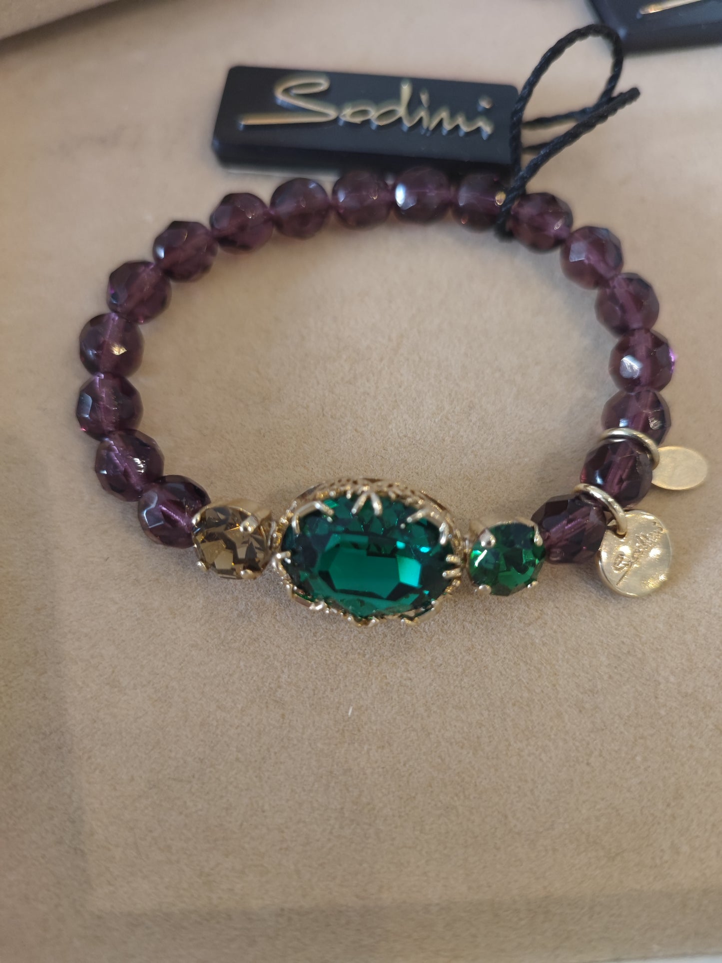 BRACCIALE SODINI VINACCIOLI E PIETRA SMERALDO
