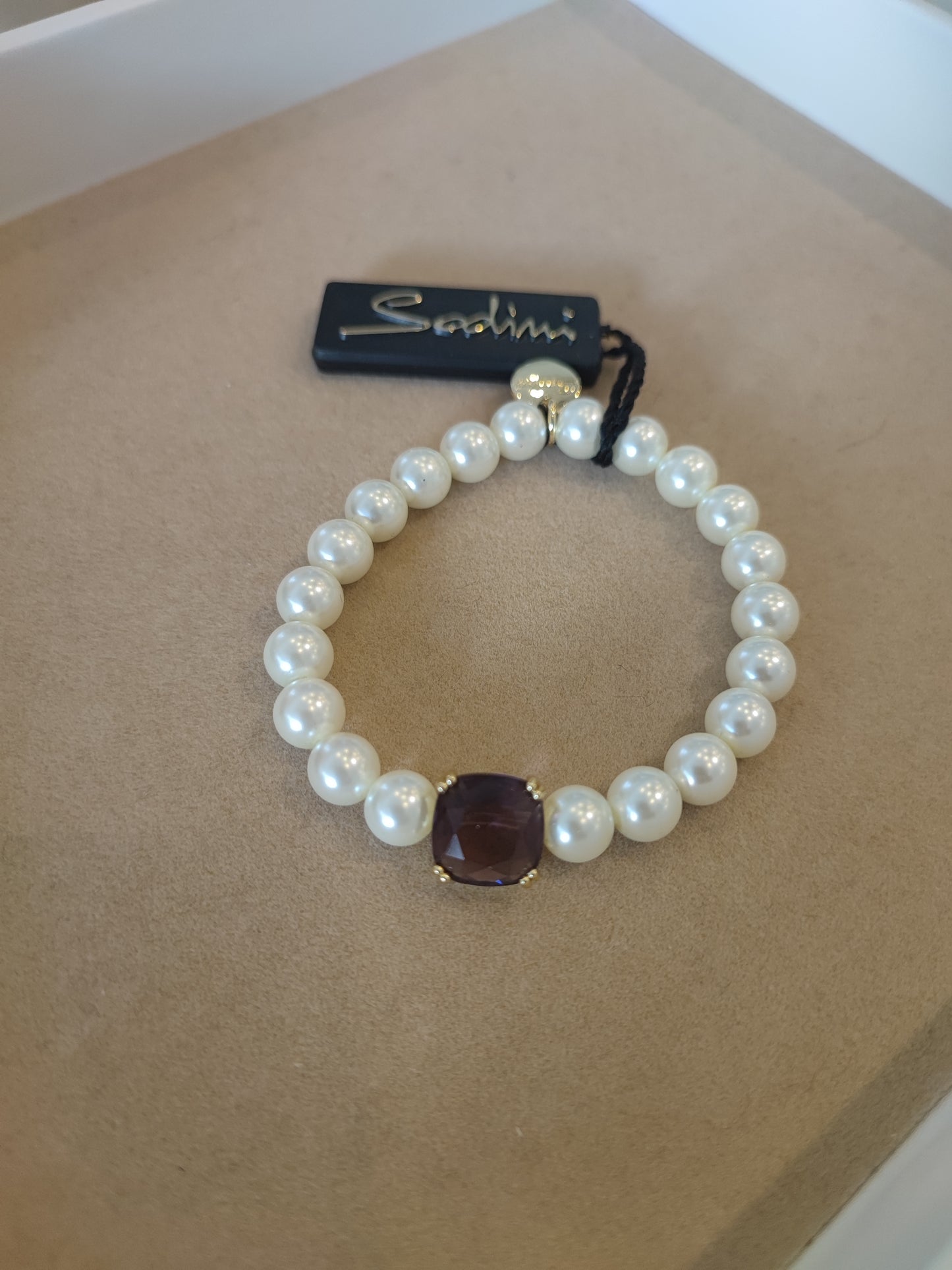 BRACCIALE SODINI ELASTICO PERLE E PIETRA