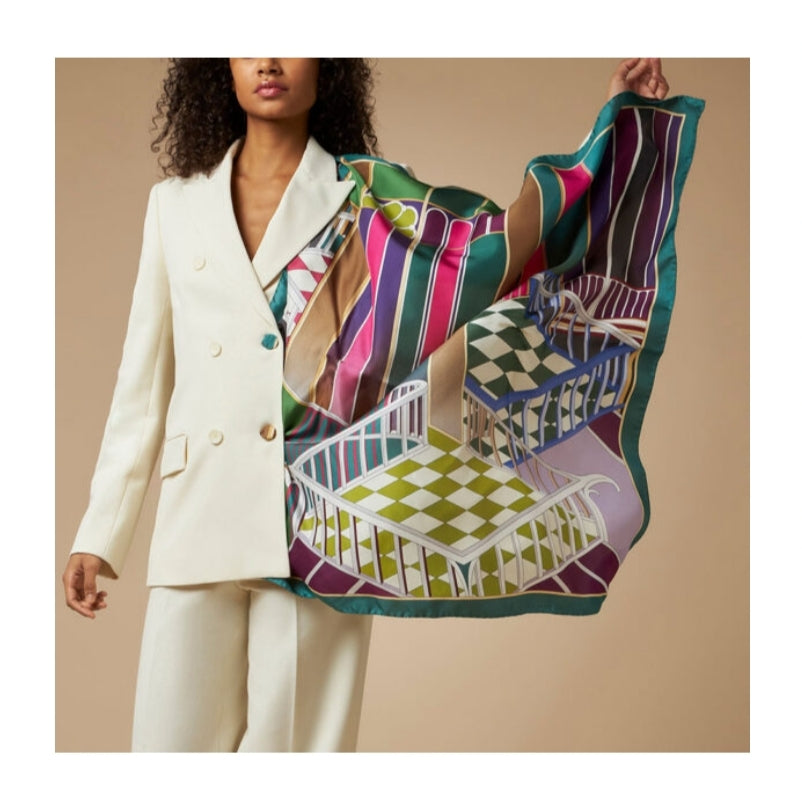 FOULARD 100% SETA DOPPIA STAMPA BARBIERI LARIOSETA