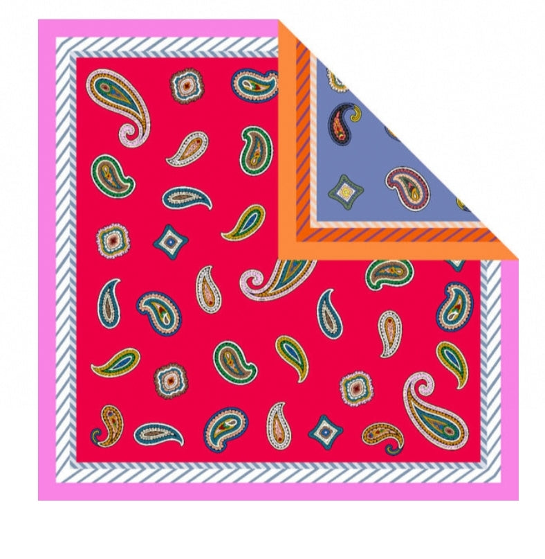 FOULARD 100% SETA DOPPIA STAMPA BARBIERI LARIOSETA