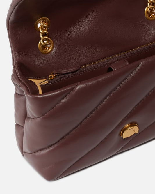 PINKO Borsa a tracolla media Love Bag Puff in nappa trapuntata con catena