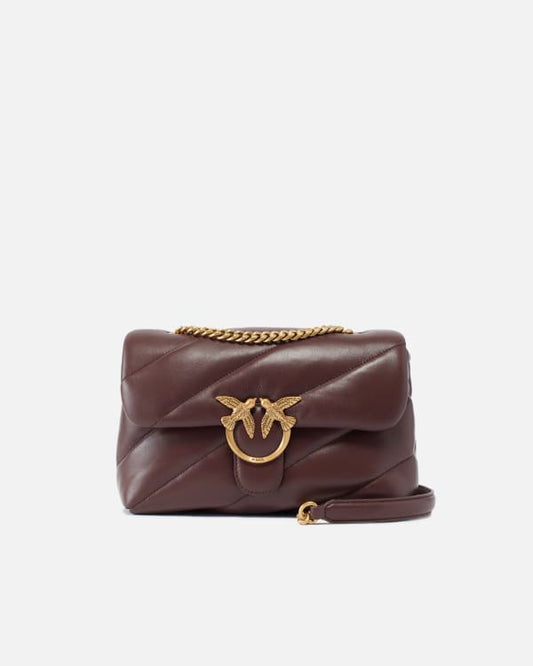 PINKO Borsa a tracolla media Love Bag Puff in nappa trapuntata con catena
