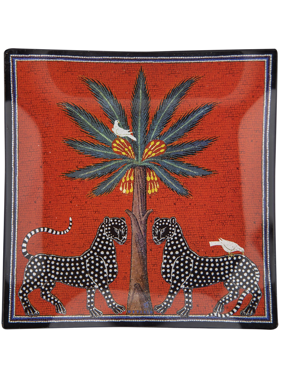 Piatto di Vetro Mosaico Rosso ORTIGIA SICILIA 25 x 25cm