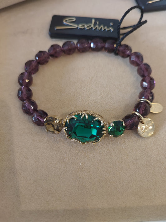 BRACCIALE SODINI VINACCIOLI E PIETRA SMERALDO