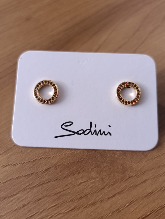 Orecchini Sodini Circle Gold con strass
