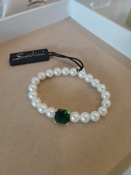 BRACCIALE SODINI PERLE E SMERALDO