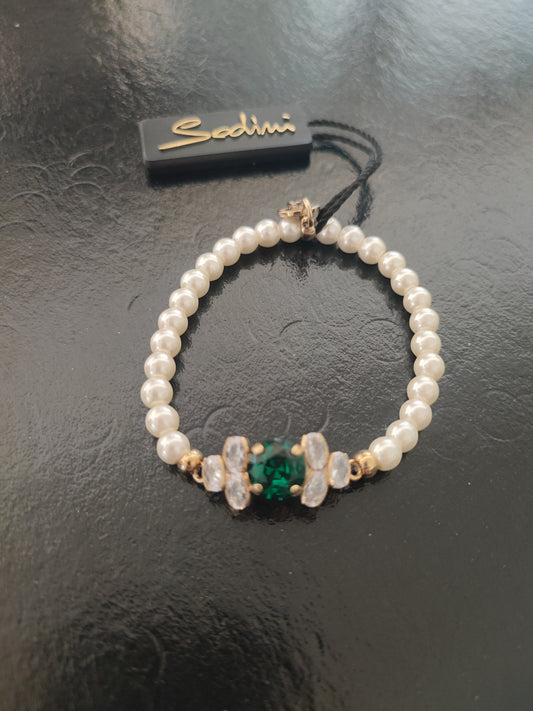 BRACCIALE SODINI ELASTICO PERLE E PIETRA SMALL