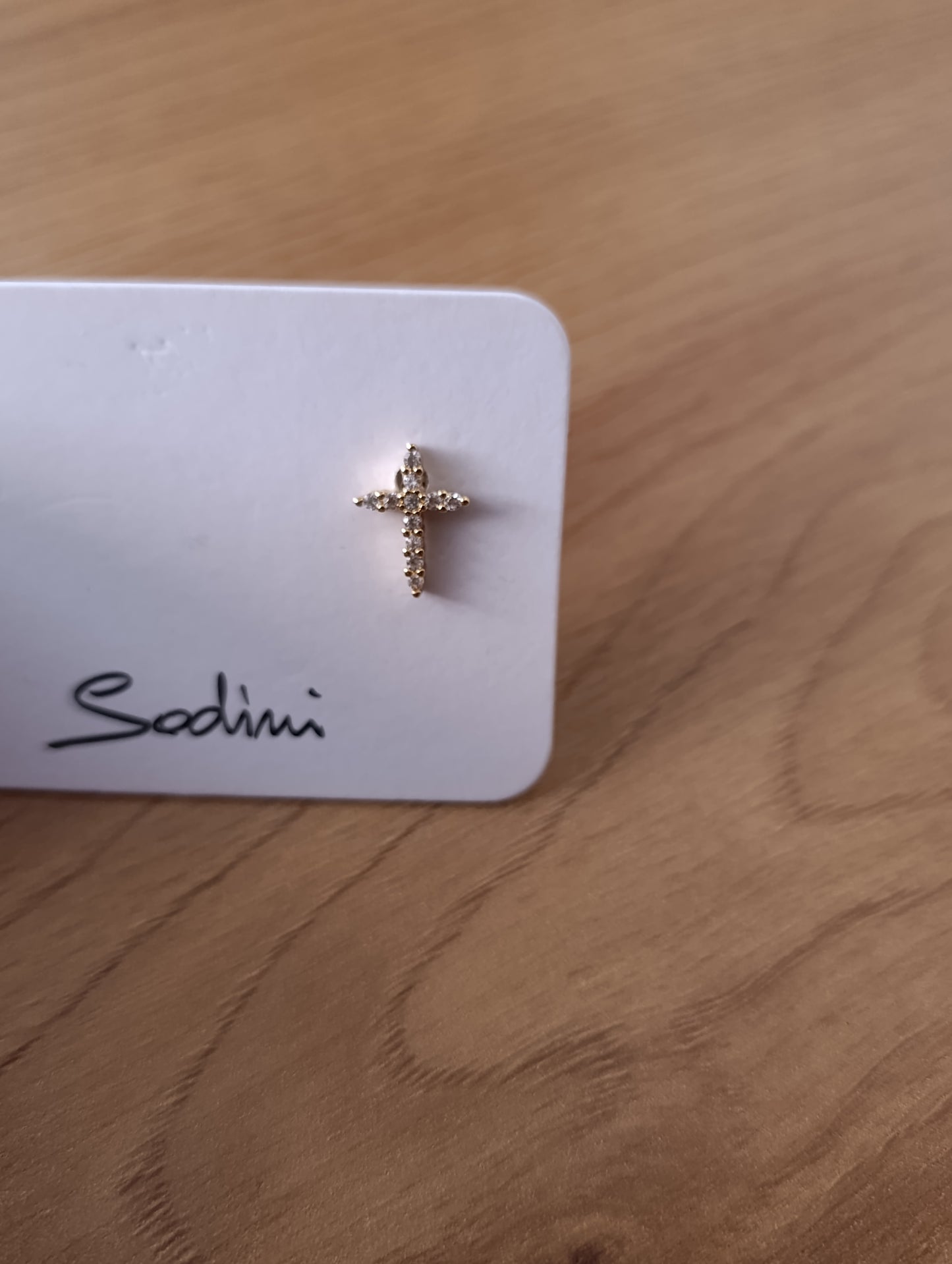 Mono orecchino Sodini Croce strass bianchi